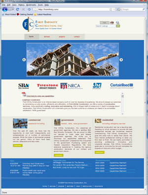 First Infinity Construction launches redesigned Website - SBA 8(a) Certification